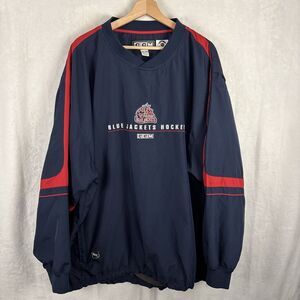 Vintage Columbus Blue Jackets CCM Center Ice Windbreaker Mens 2XL NHL Pullover